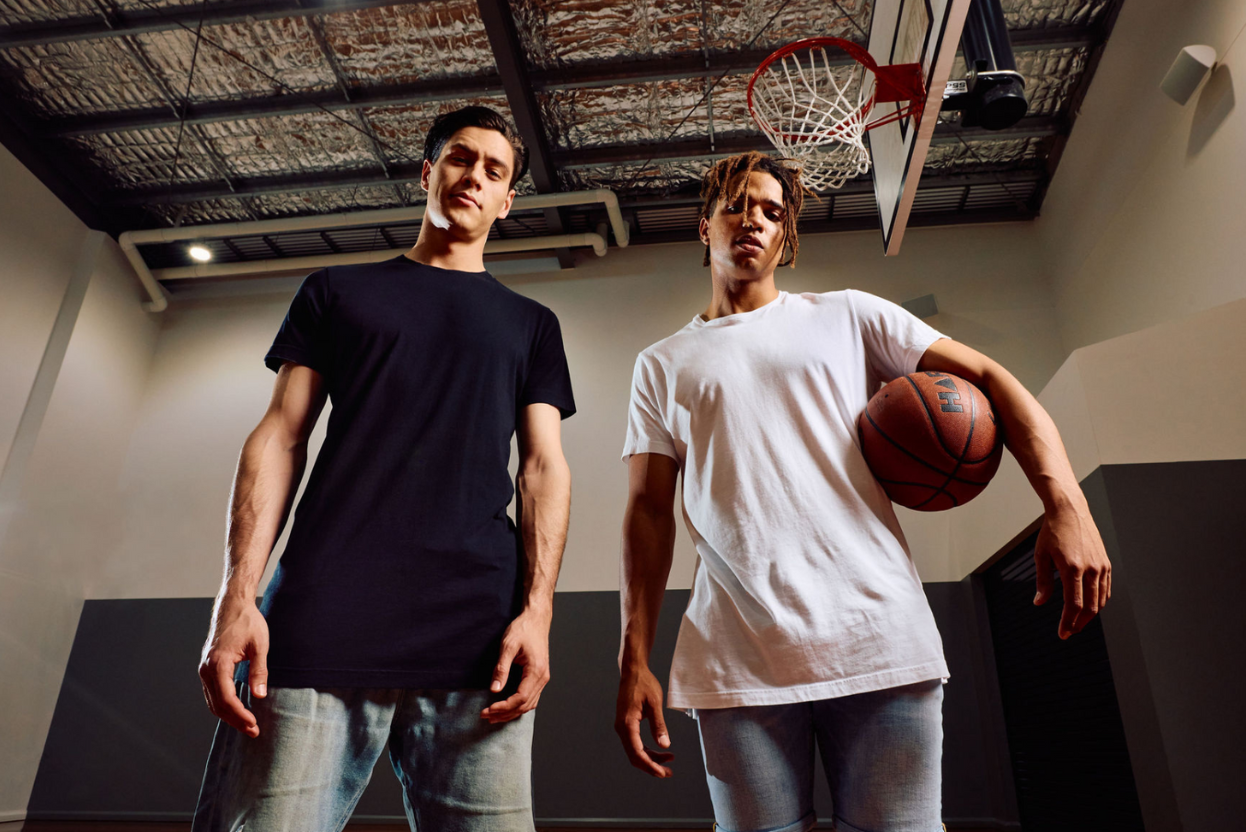 Mister Bladin long tees for tall men made in Australia ethical sustainable organic t-shirts guys black white grey