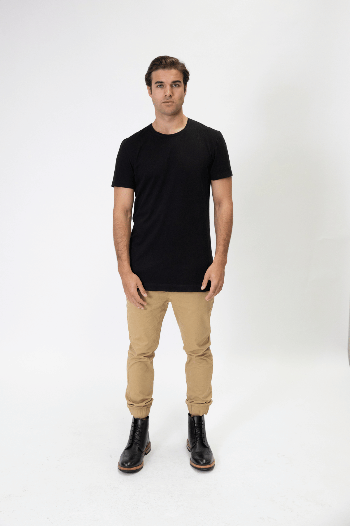 Black Organic Cotton T-Shirt For Tall Men