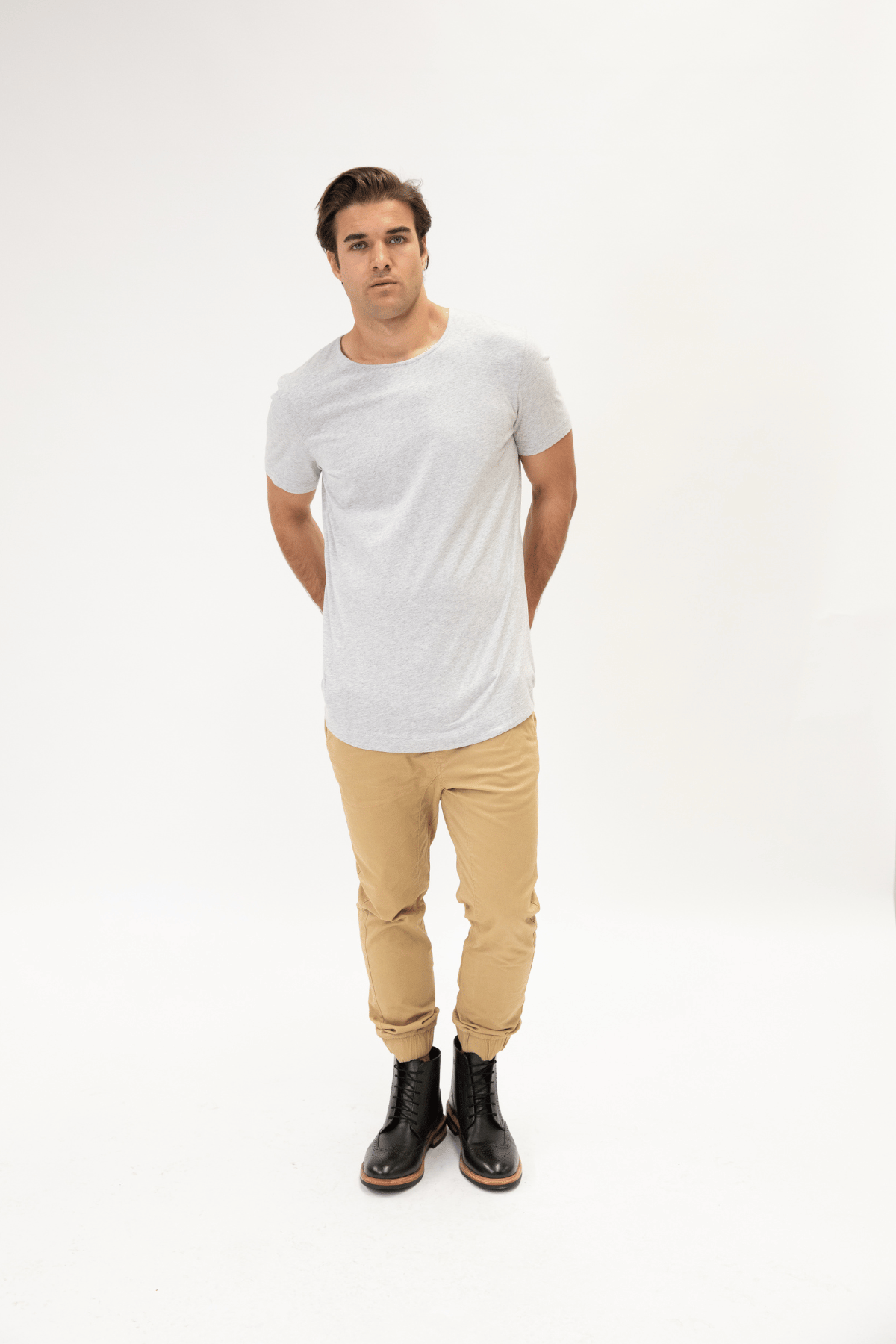 Grey Organic Cotton T-Shirt For Tall Men