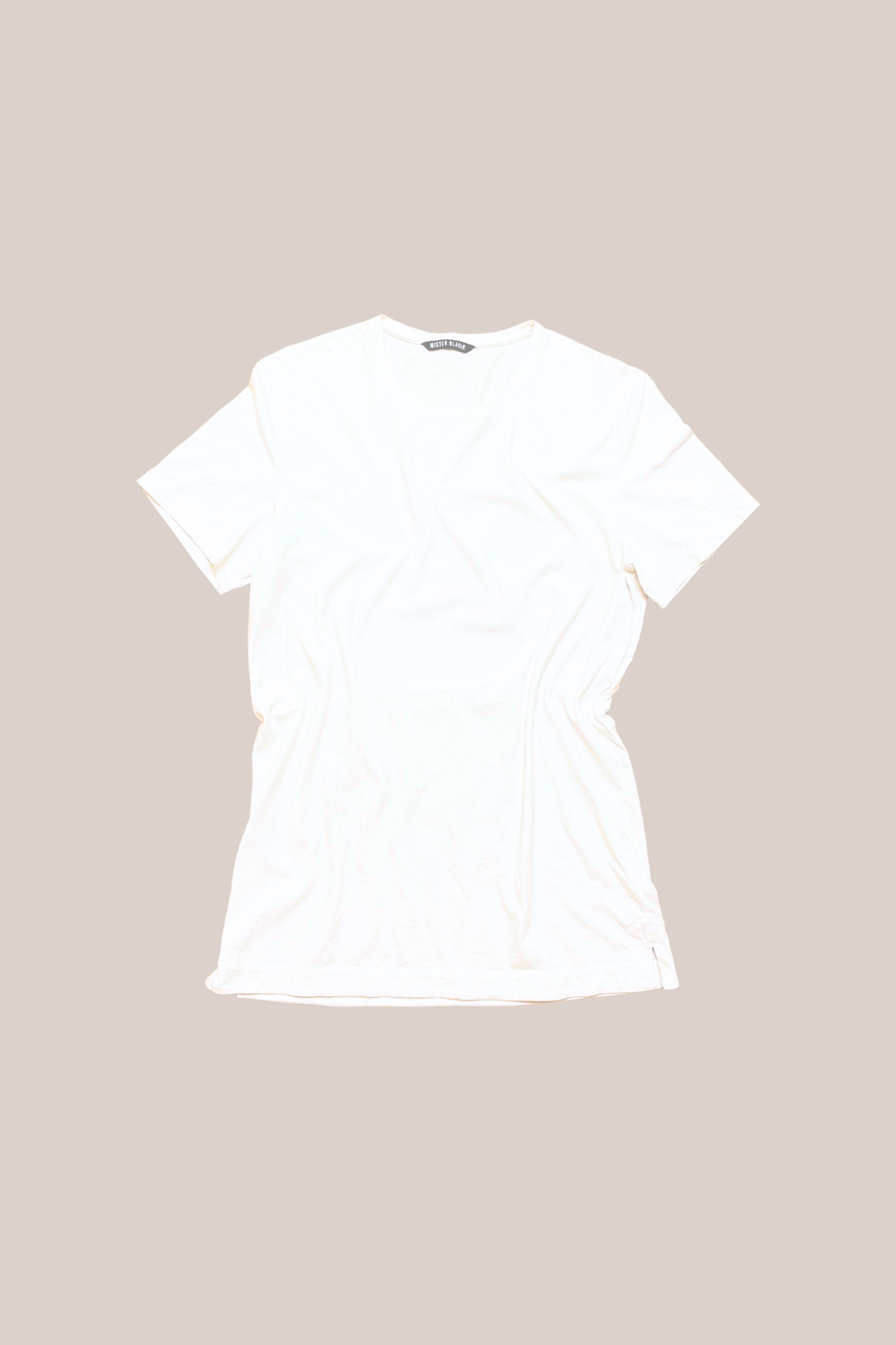 White Organic Cotton T-Shirt For Tall Men - Main Image