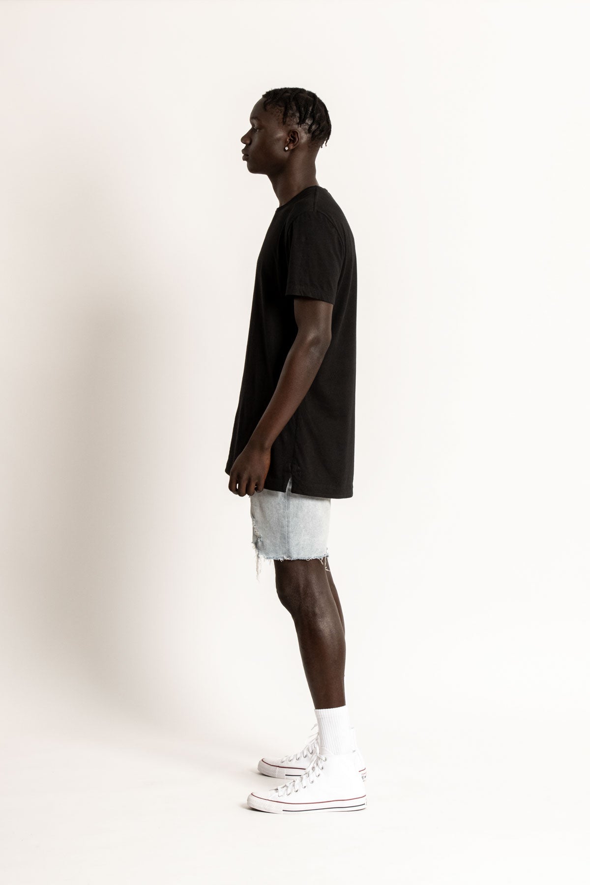 Mister Bladin Black Australian made ethical sustainable organic cotton mens tshirt tailored slim fit