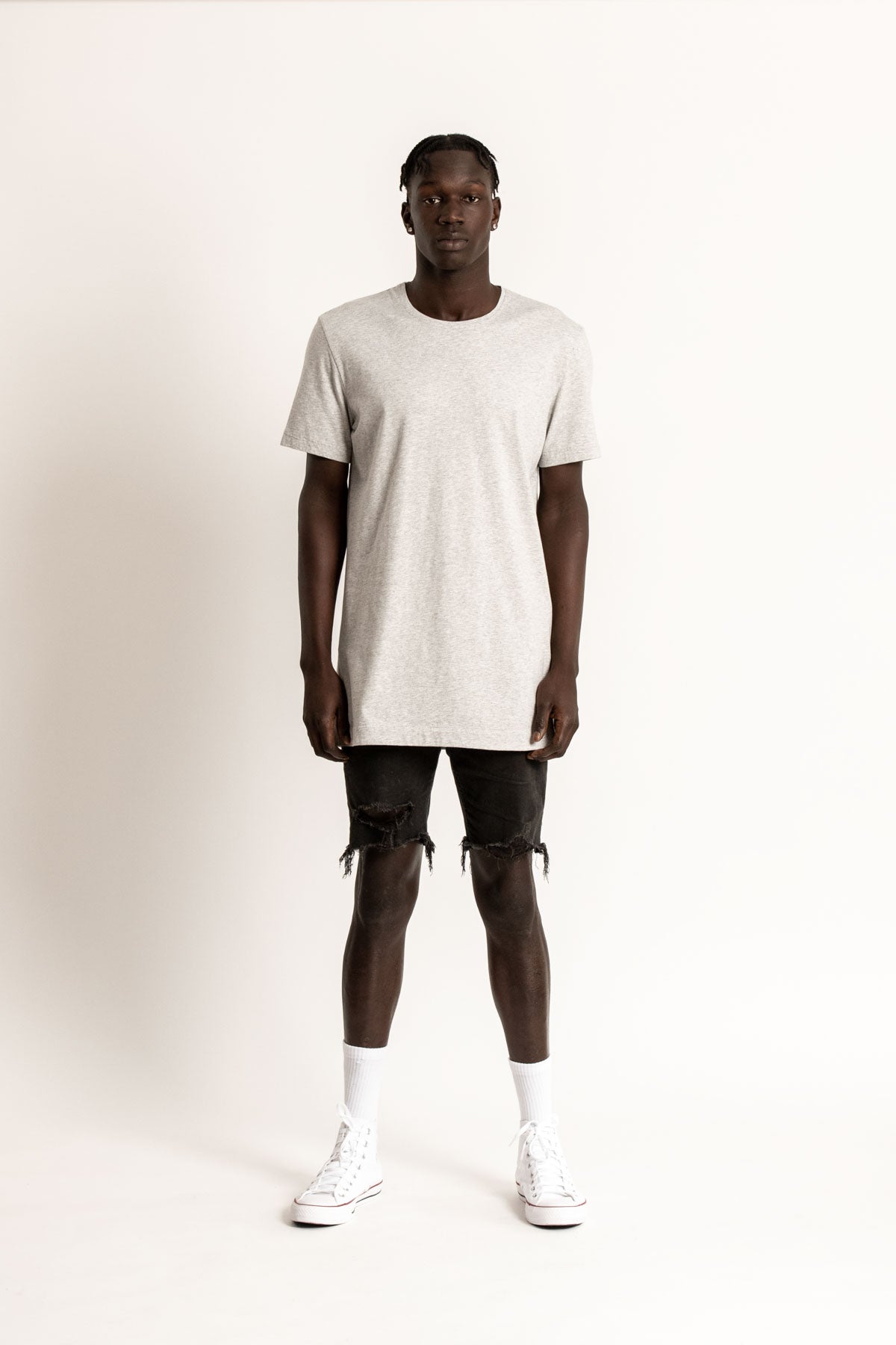 Mister Bladin Grey Australian made ethical sustainable organic cotton mens tshirt tailored slim fit