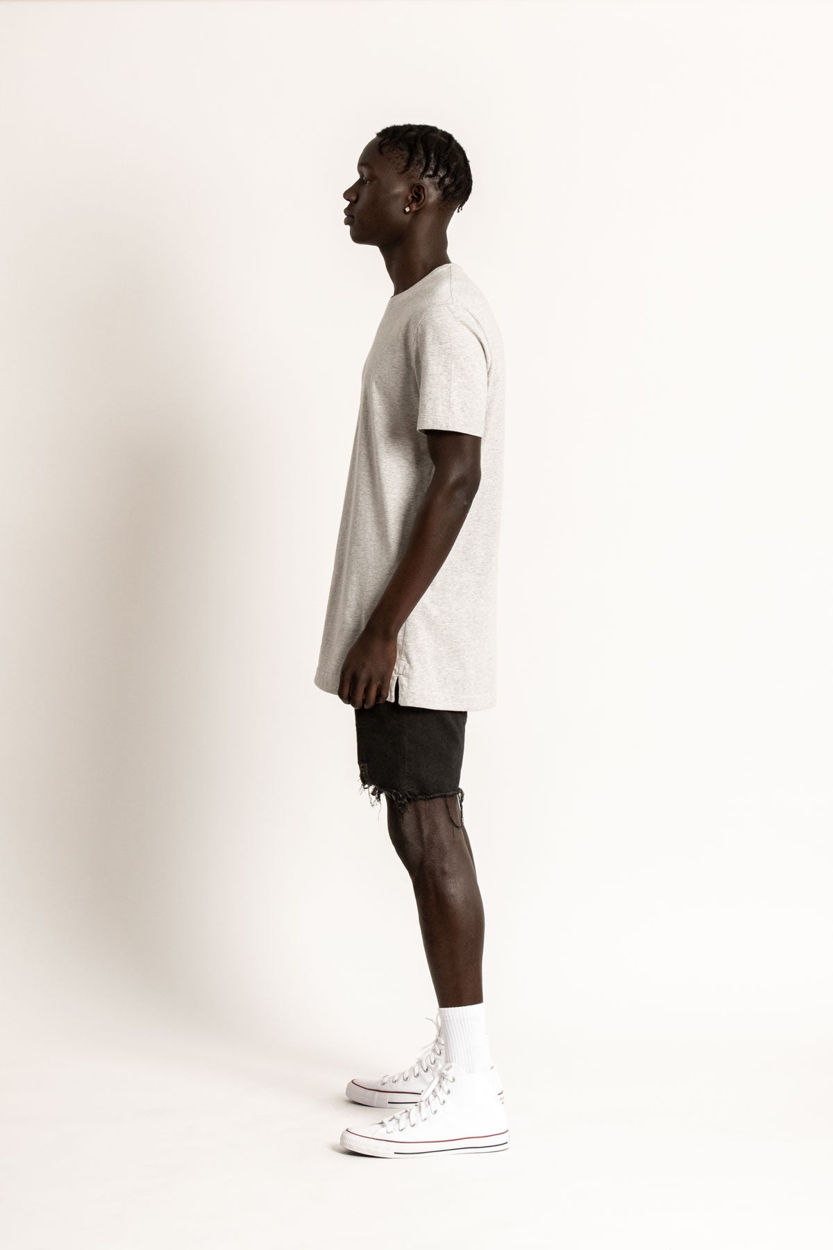 Mister Bladin Grey Australian made ethical sustainable organic cotton mens tshirt tailored slim fit