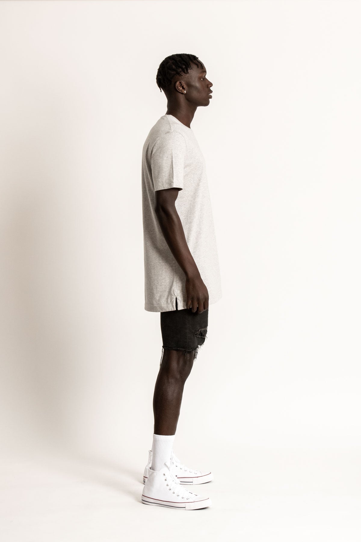Mister Bladin Grey Australian made ethical sustainable organic cotton mens tshirt tailored slim fit