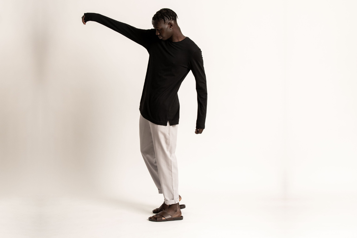 Mister Bladin long tees for tall men made in Australia big long t-shirts sustainable ethical organic white shirt