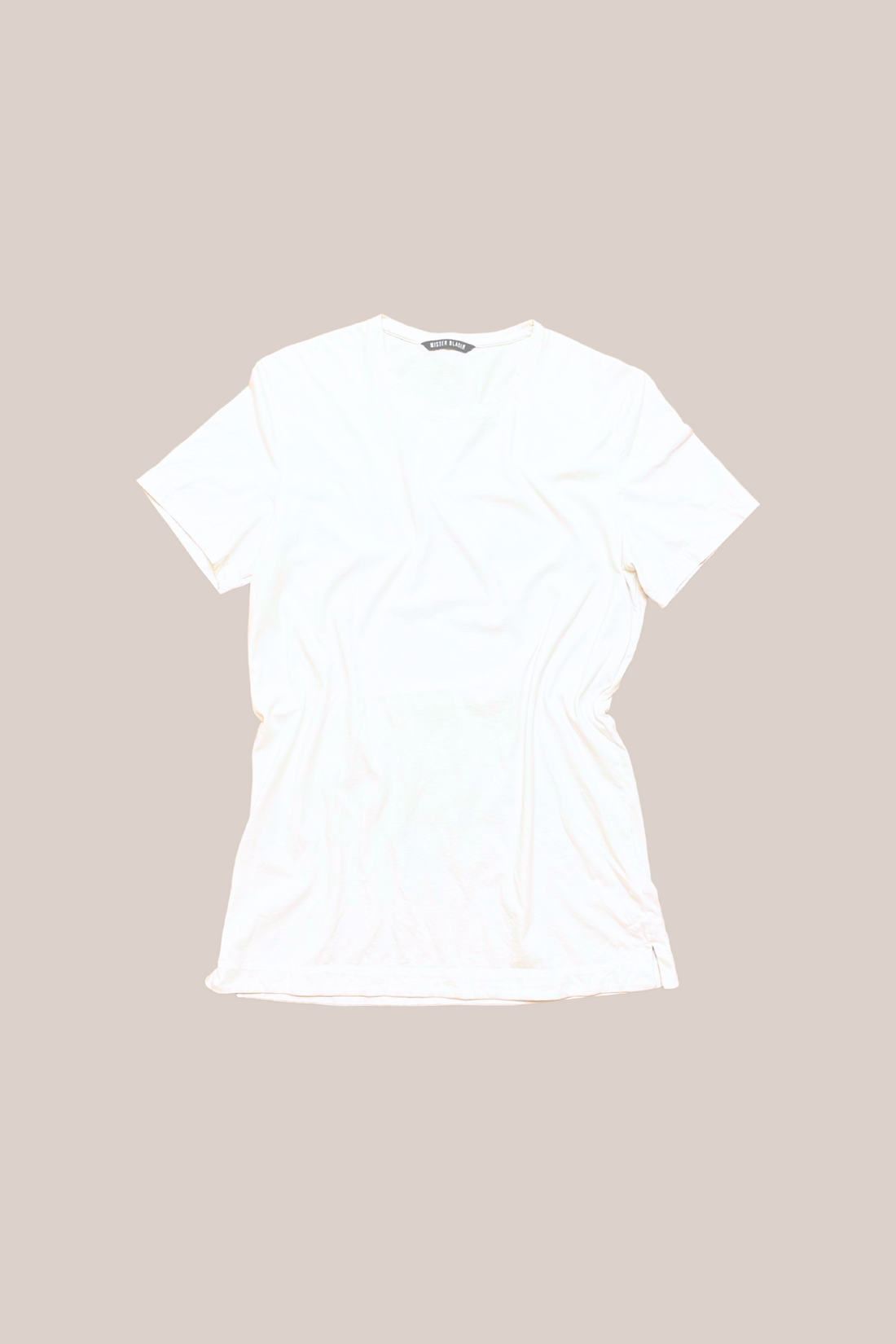 White Organic Cotton T-Shirt For Tall Men - Main Image