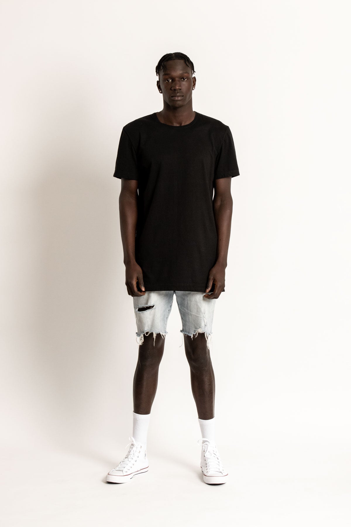 Mister Bladin Black Australian made ethical sustainable organic cotton mens tshirt tailored slim fit