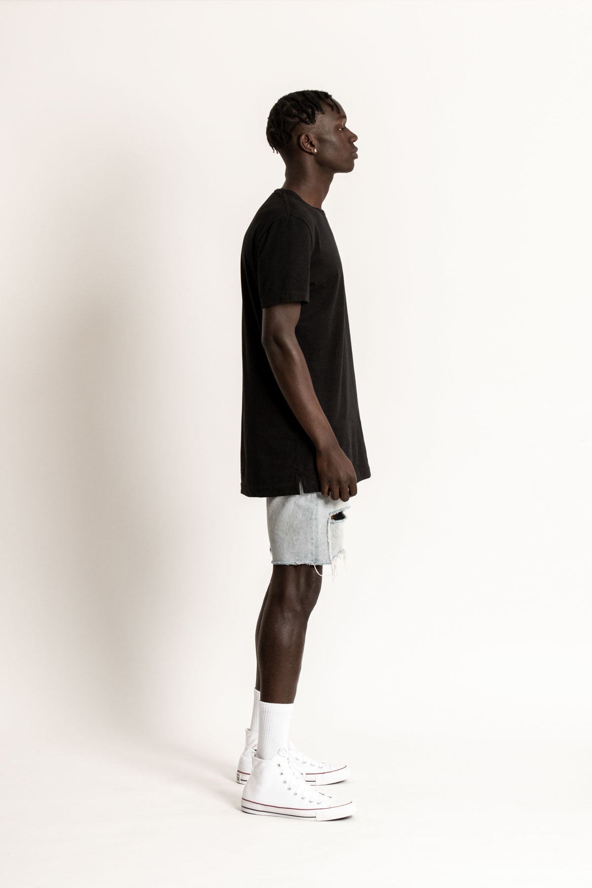 Mister Bladin Black Australian made ethical sustainable organic cotton mens tshirt tailored slim fit